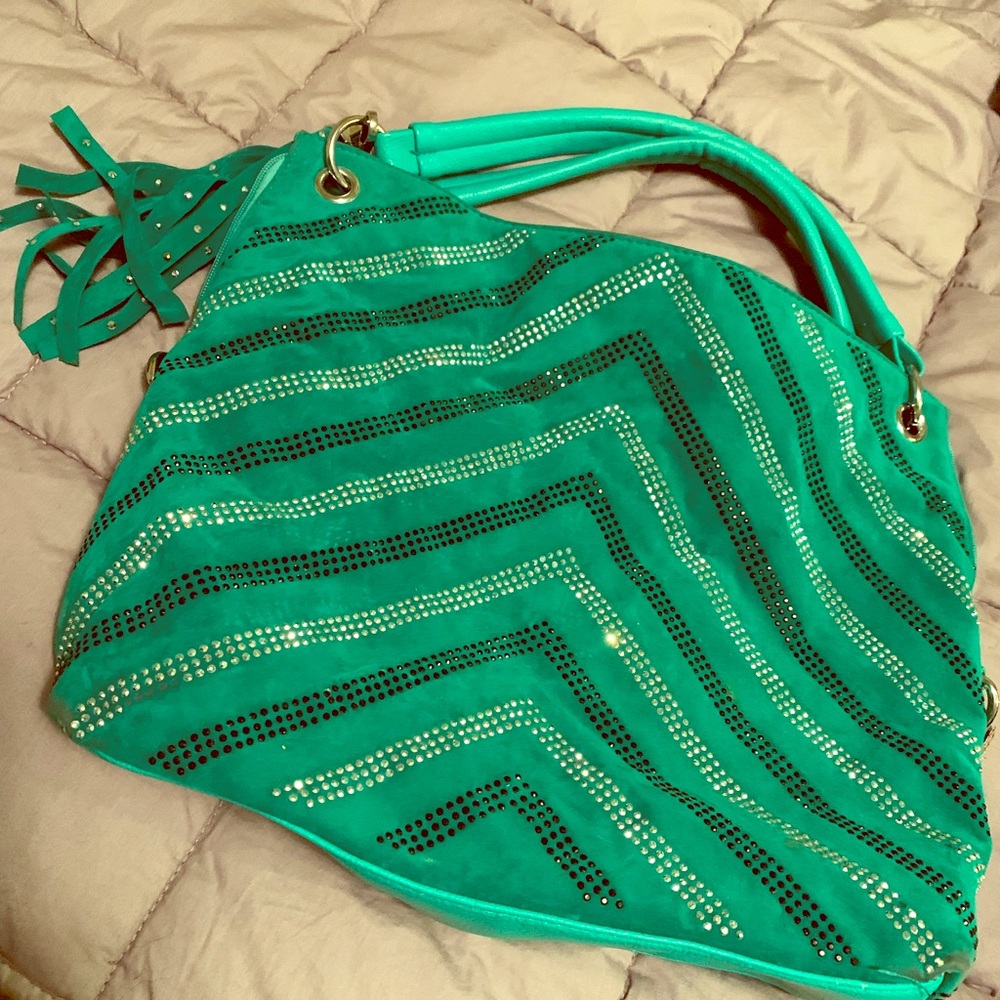 Large suede/leather purse